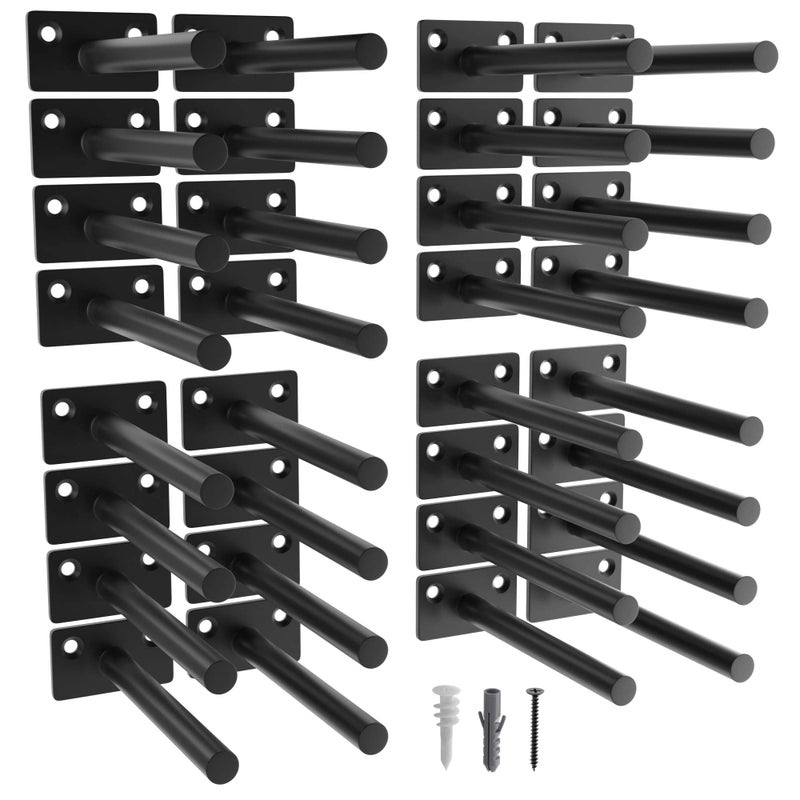 LEOPO Black 32 Pack-5 inch Floating Shelf Bracket, Hidden Brackets for Floating Wood Shelves,Concealed Shelf Support - Image 1